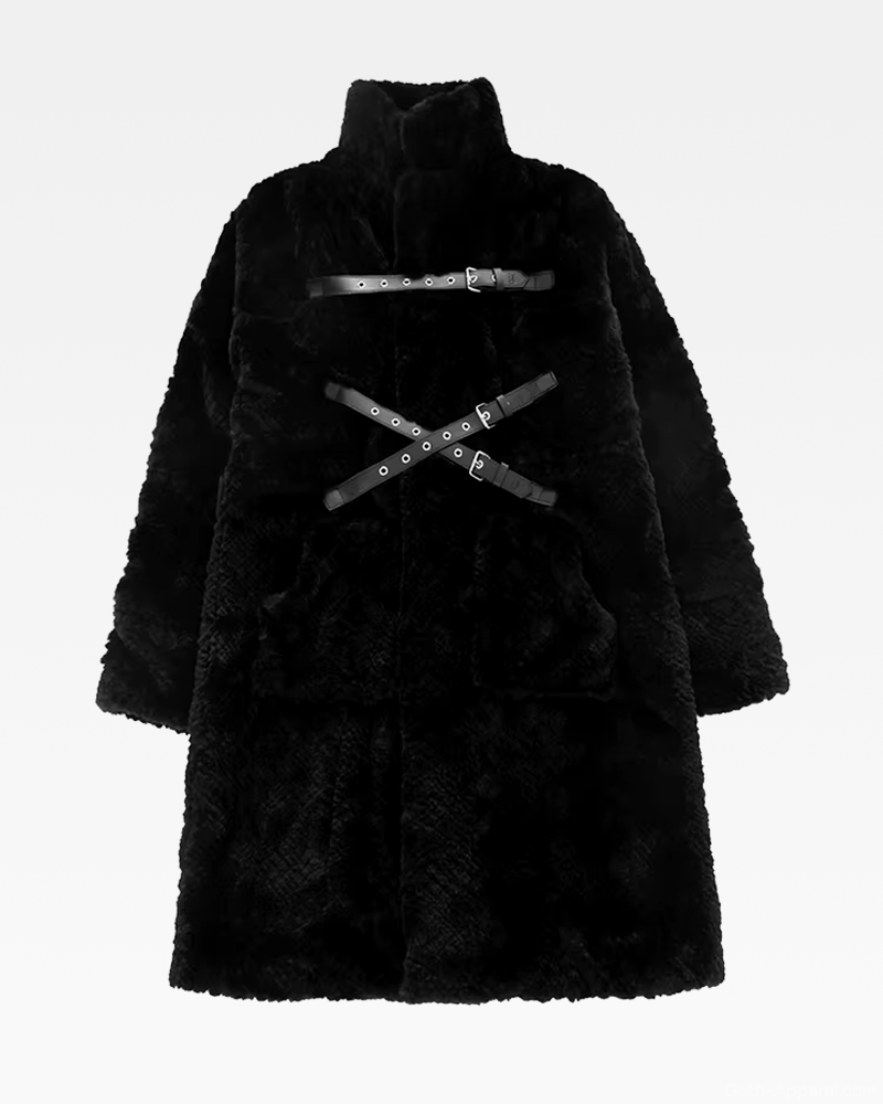 Long Black Faux Fur Coat Womens