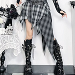 Asymmetrical Plaid Skirt