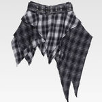 Asymmetrical Plaid Skirt