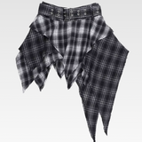 Asymmetrical Plaid Skirt