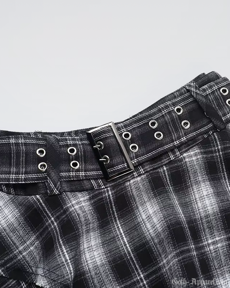 Asymmetrical Plaid Skirt