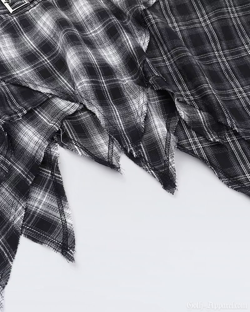 Asymmetrical Plaid Skirt