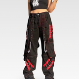 Black And Red Cargo Pants