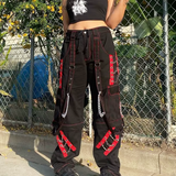 Black And Red Cargo Pants