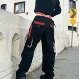 Black And Red Cargo Pants
