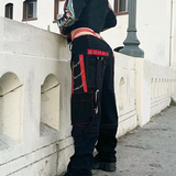 Black And Red Cargo Pants