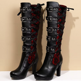 Black And Red Gothic Boots