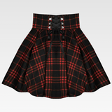Black And Red Plaid Mini Skirt