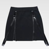 Black Double Slit Goth Mini Skirt