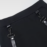 Black Double Slit Goth Mini Skirt