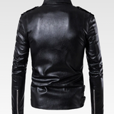 Black Faux Leather Biker Jacket Mens