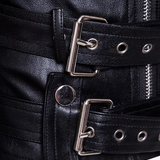 Black Faux Leather Biker Jacket Mens