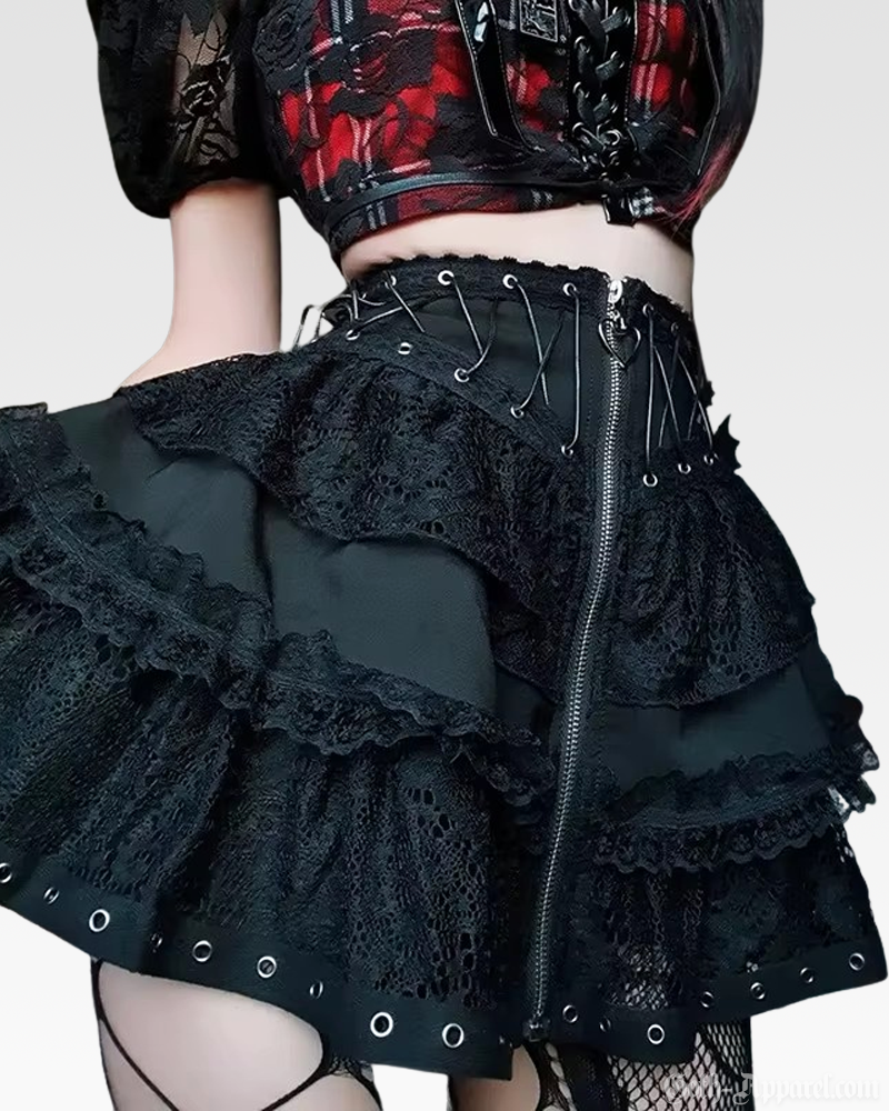 Black Gothic Mini Skirt