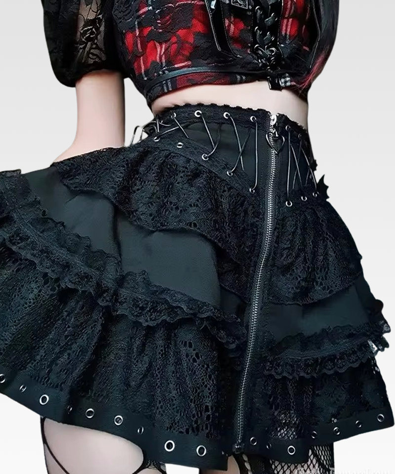 Black Gothic Mini Skirt