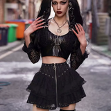 Black Gothic Mini Skirt