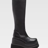 Black Knee High Platform Boots