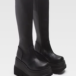 Black Knee High Platform Boots