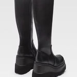 Black Knee High Platform Boots