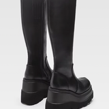 Black Knee High Platform Boots