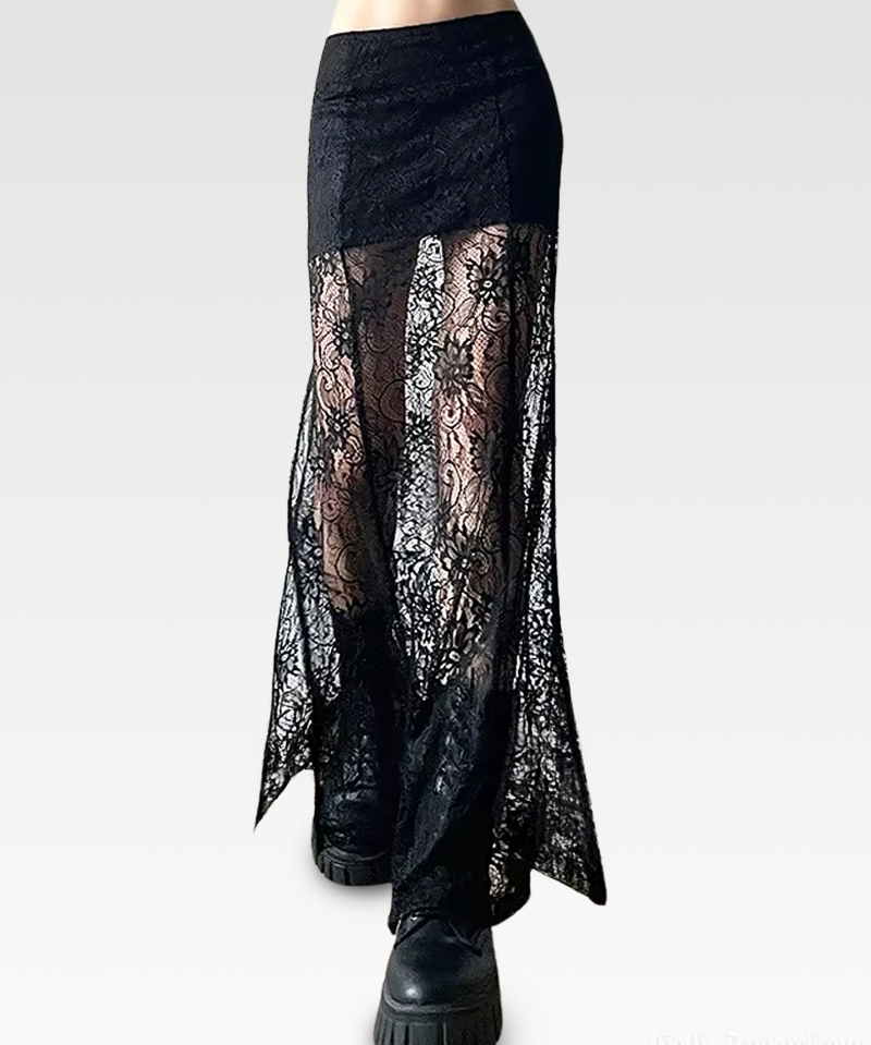 Black Lace Maxi Skirt