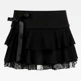 Black Lace Mini Skirt