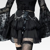 Black Layered Mini Skirt