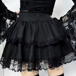 Black Layered Mini Skirt