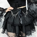 Black Layered Mini Skirt