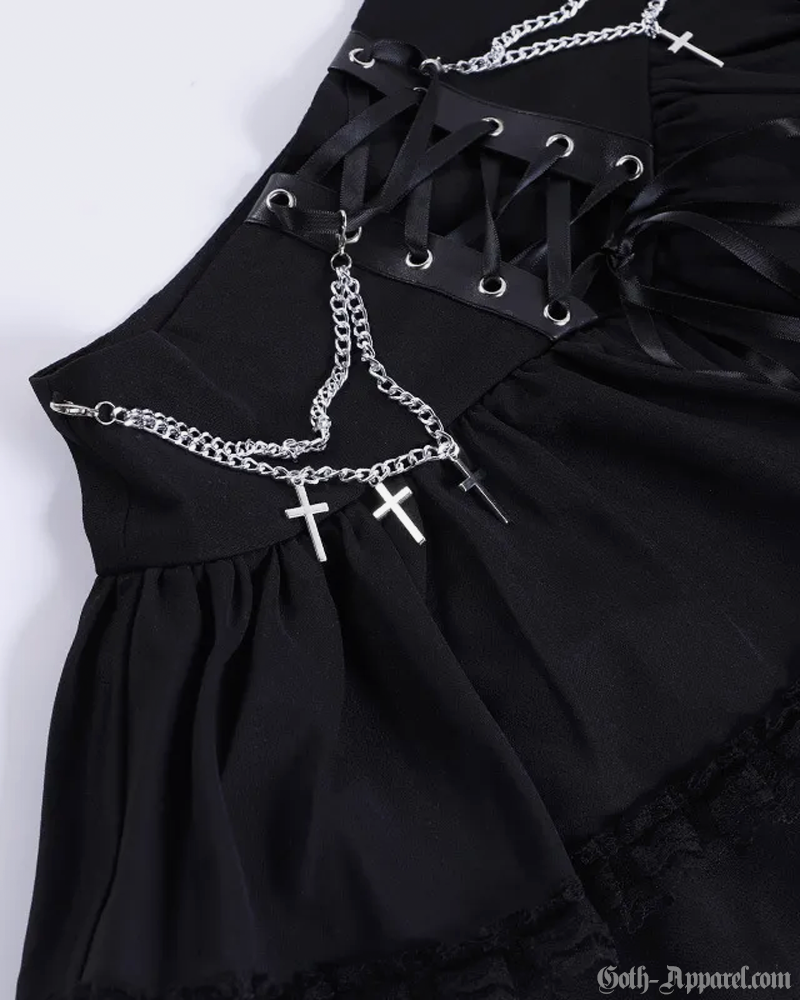 Black Layered Mini Skirt