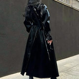 Black Patent Leather Trench Coat