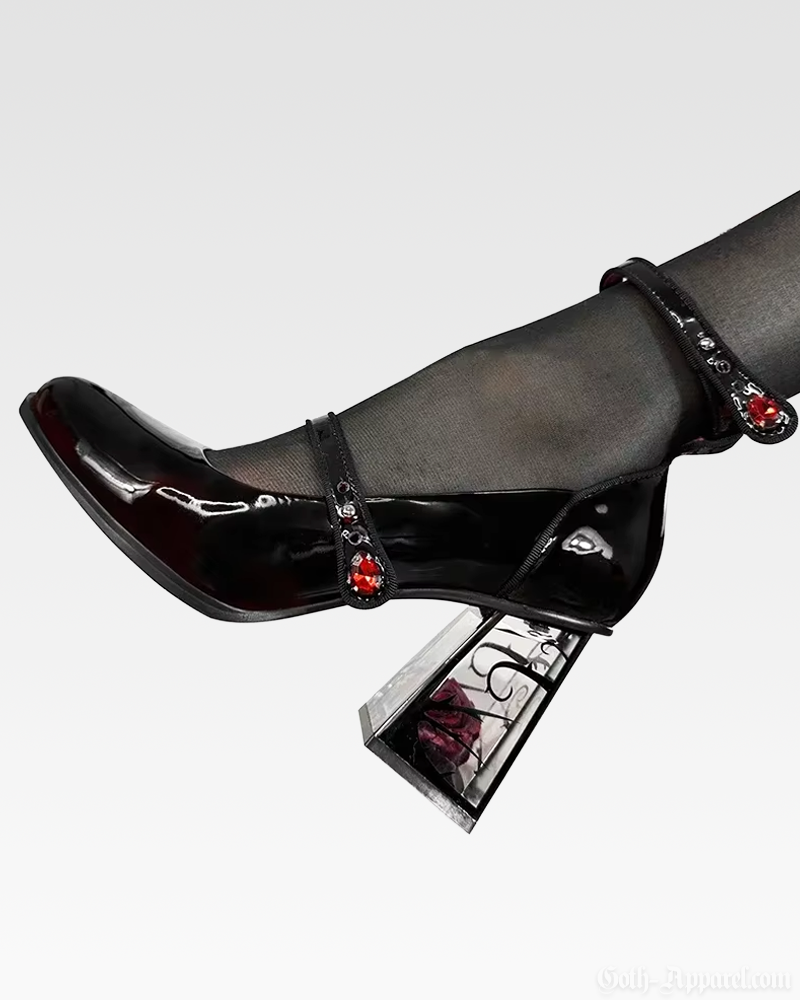 Black Patent Mary Jane High Heels