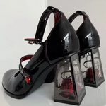 Black Patent Mary Jane High Heels