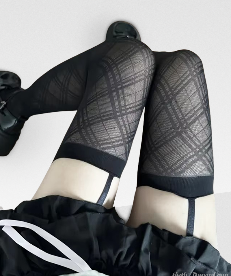 Black Plaid Stockings