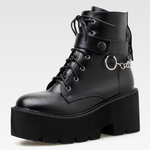 Black Platform Boots With Chains
