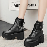 Black Platform Boots With Chains