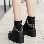 Black Platform Boots With Chains
