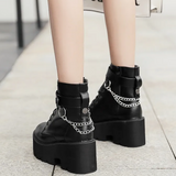 Black Platform Boots With Chains