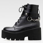 Black Platform Boots With Chains