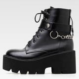 Black Platform Boots With Chains