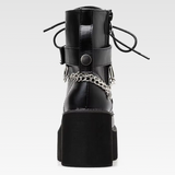 Black Platform Boots With Chains