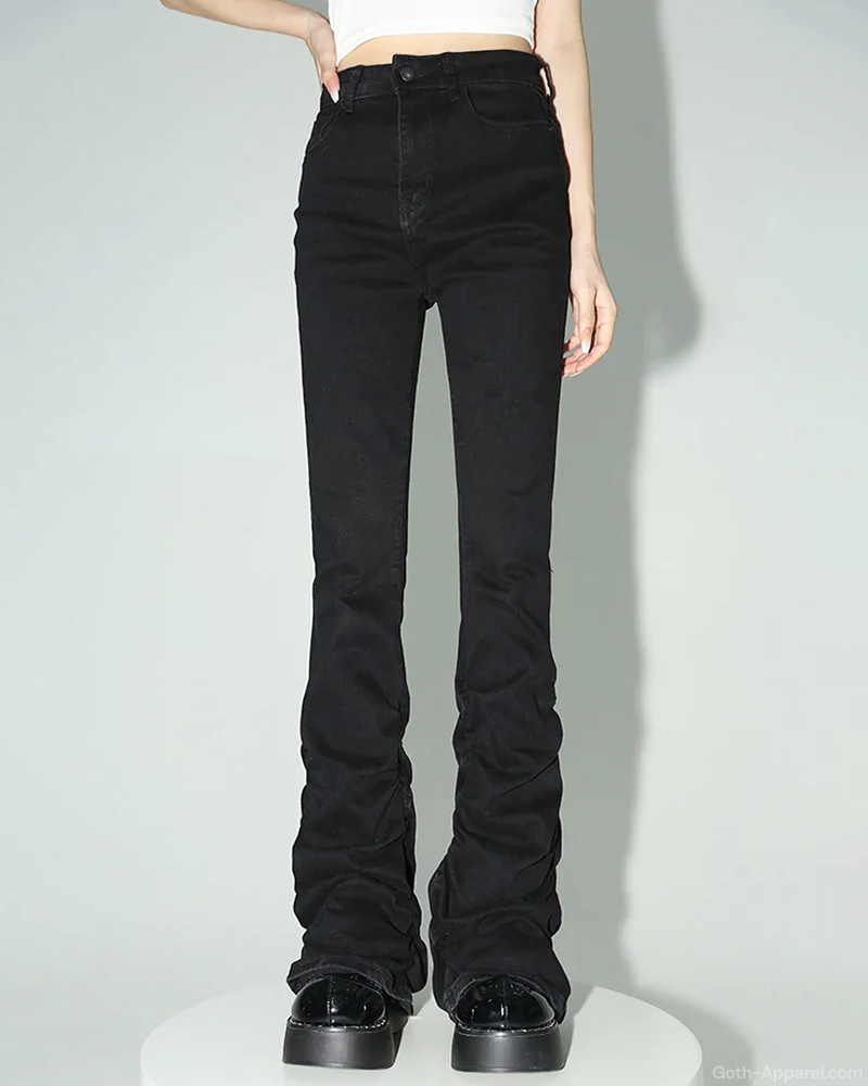 Black Ruched Jeans
