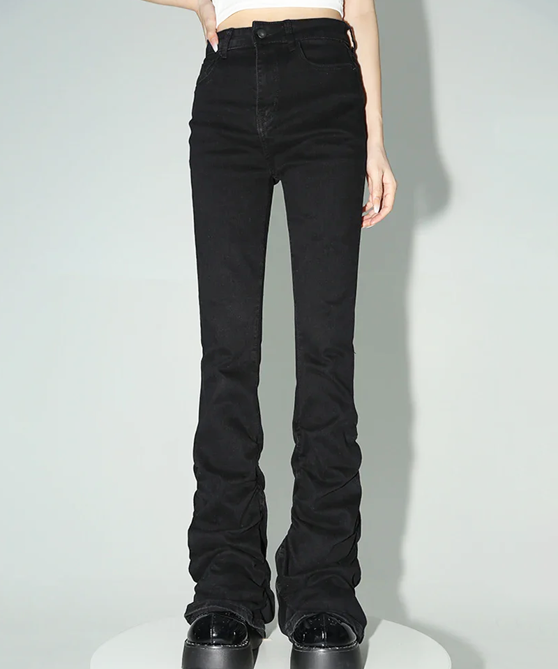 Black Ruched Jeans