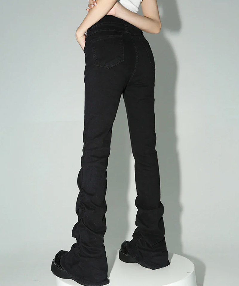 Black Ruched Jeans