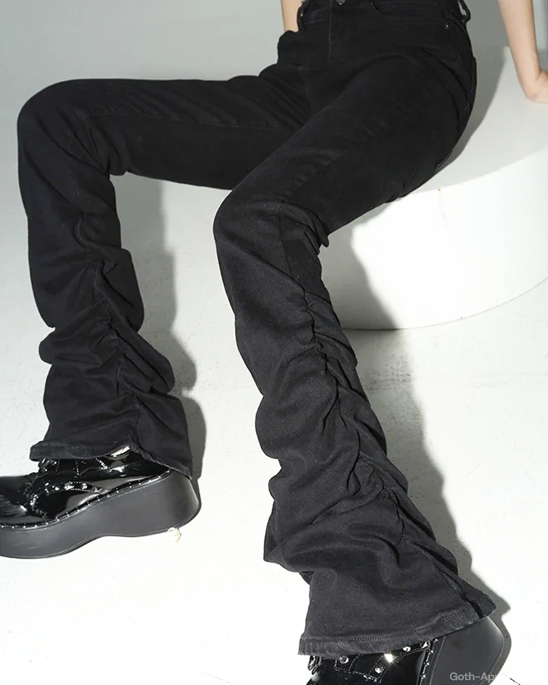 Black Ruched Jeans