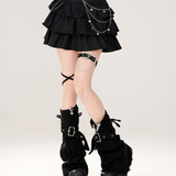 Black Ruffle Mini Skirt