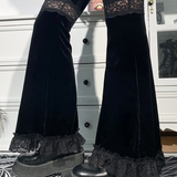 Black Velvet Bell Bottom Pants