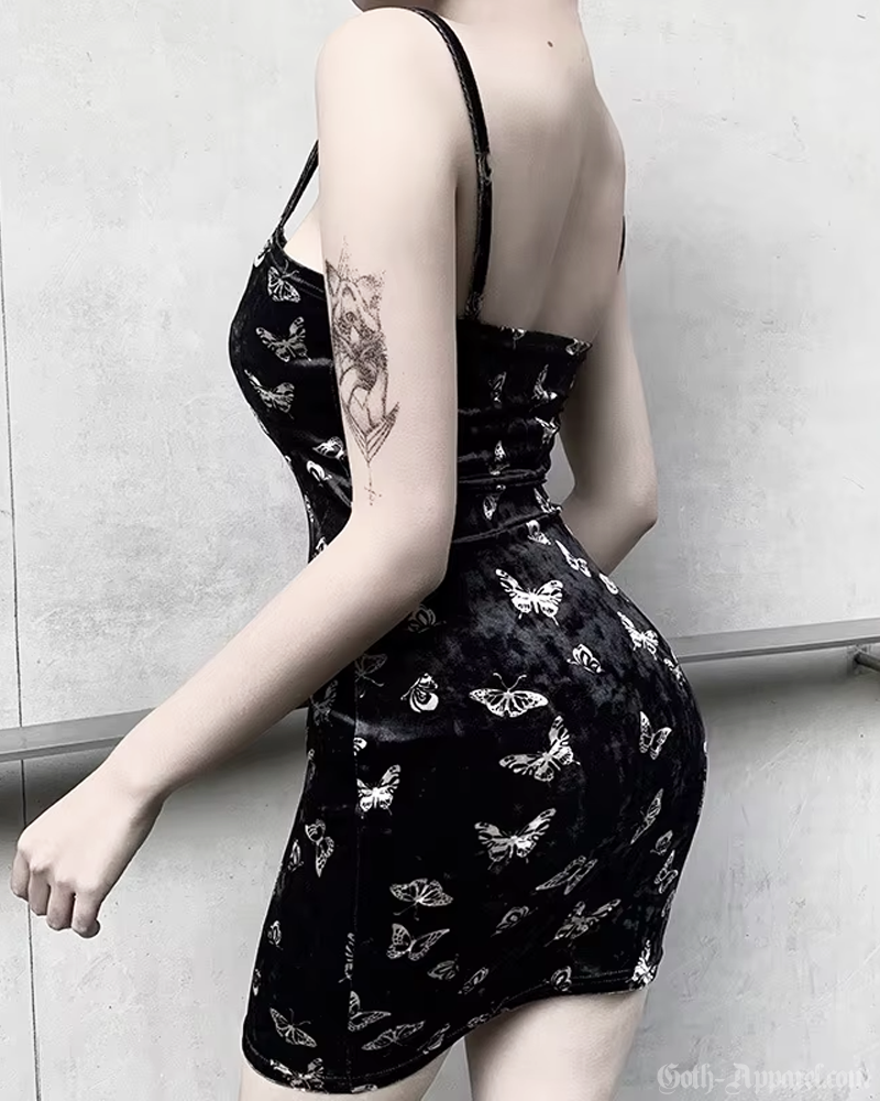Black Velvet Butterfly Dress
