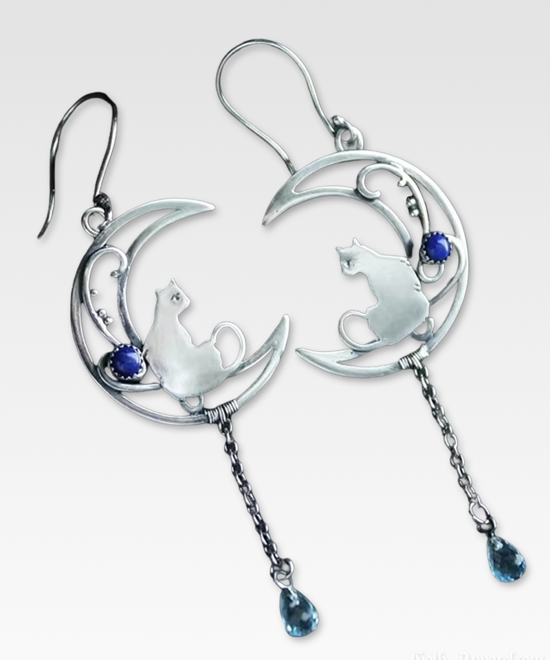 Cat Moon Earrings