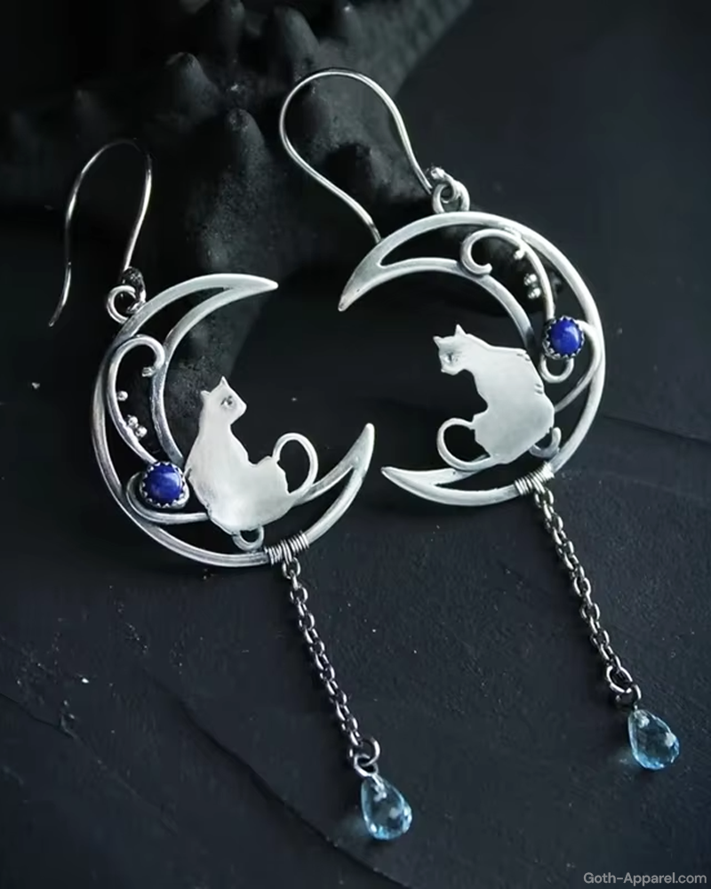 Cat Moon Earrings