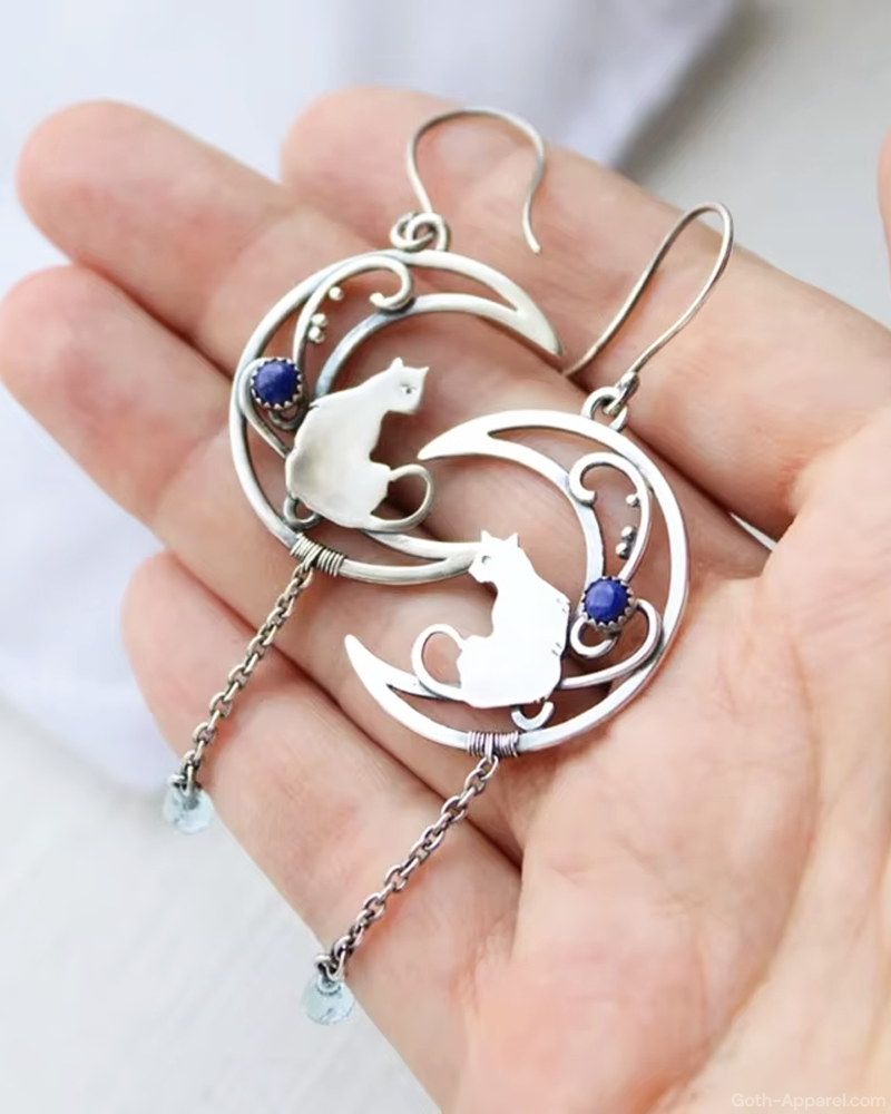 Cat Moon Earrings